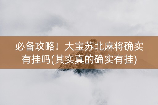 必备攻略！大宝苏北麻将确实有挂吗(其实真的确实有挂)