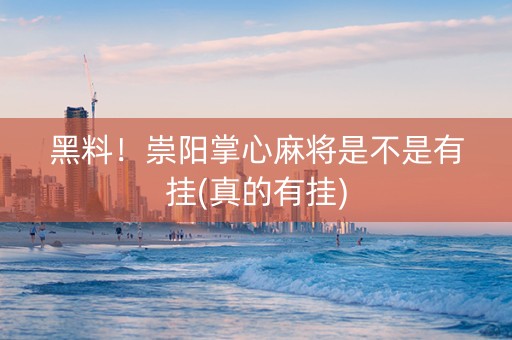 黑料！崇阳掌心麻将是不是有挂(真的有挂)