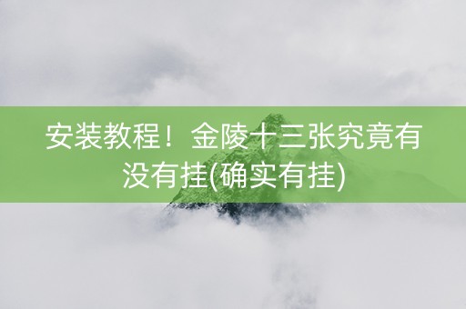 安装教程！金陵十三张究竟有没有挂(确实有挂)