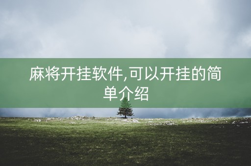 麻将开挂软件,可以开挂的简单介绍