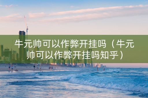 牛元帅可以作弊开挂吗（牛元帅可以作弊开挂吗知乎）