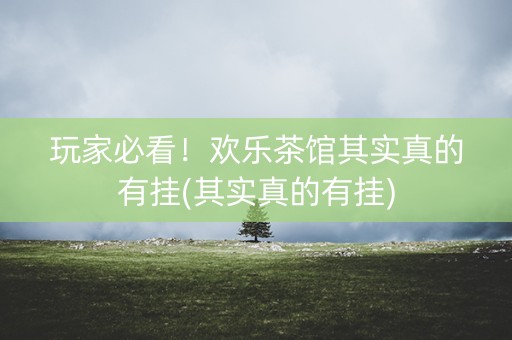 玩家必看！欢乐茶馆其实真的有挂(其实真的有挂)