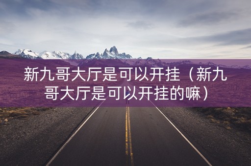 新九哥大厅是可以开挂（新九哥大厅是可以开挂的嘛）