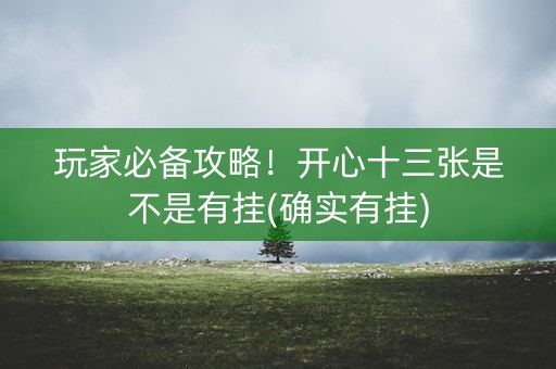 玩家必备攻略！开心十三张是不是有挂(确实有挂)