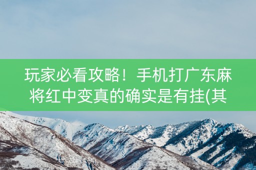 玩家必看攻略！手机打广东麻将红中变真的确实是有挂(其实是有挂确实有挂)