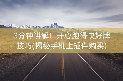 3分钟讲解！开心跑得快好牌技巧(揭秘手机上插件购买)