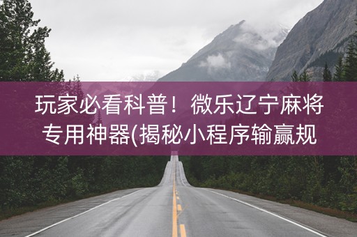 玩家必看科普！微乐辽宁麻将专用神器(揭秘小程序输赢规律)