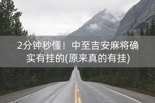 2分钟秒懂！中至吉安麻将确实有挂的(原来真的有挂)