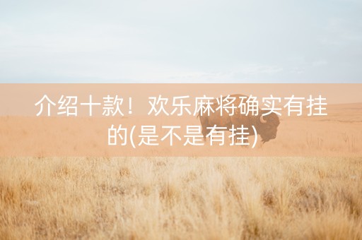 介绍十款！欢乐麻将确实有挂的(是不是有挂)