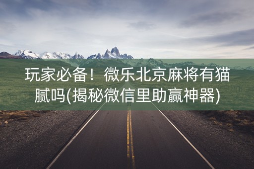 玩家必备！微乐北京麻将有猫腻吗(揭秘微信里助赢神器)