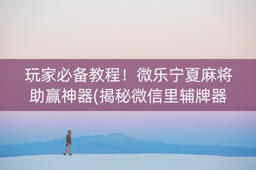玩家必备教程！微乐宁夏麻将助赢神器(揭秘微信里辅牌器)