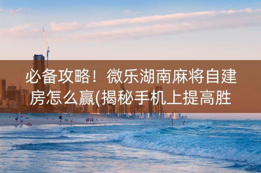 必备攻略！微乐湖南麻将自建房怎么赢(揭秘手机上提高胜率)