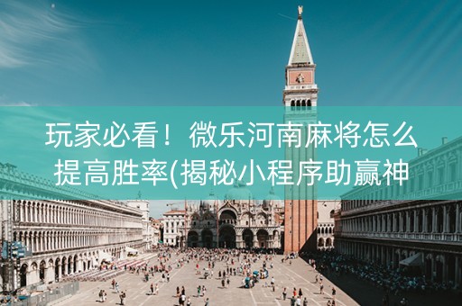 玩家必看！微乐河南麻将怎么提高胜率(揭秘小程序助赢神器)