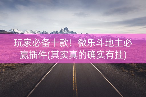 玩家必备十款！微乐斗地主必赢插件(其实真的确实有挂)