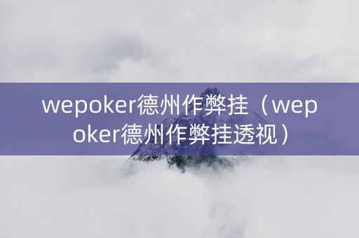 wepoker德州作弊挂（wepoker德州作弊挂透视）