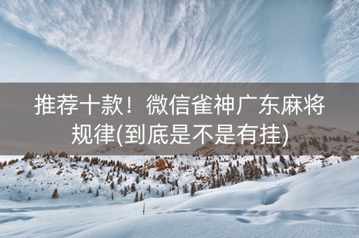 推荐十款！微信雀神广东麻将规律(到底是不是有挂)