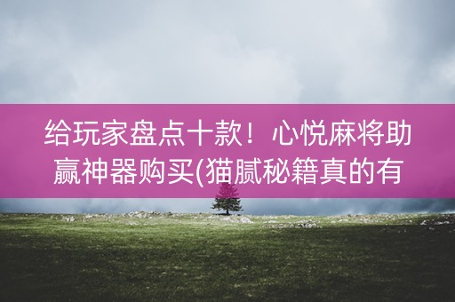 给玩家盘点十款！心悦麻将助赢神器购买(猫腻秘籍真的有挂)
