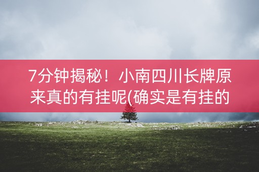 7分钟揭秘！小南四川长牌原来真的有挂呢(确实是有挂的)