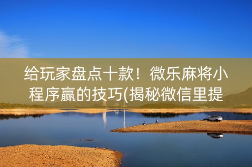 给玩家盘点十款！微乐麻将小程序赢的技巧(揭秘微信里提高胜率)