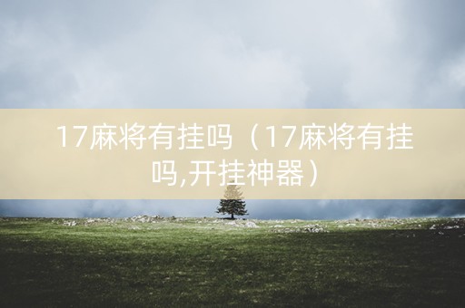 17麻将有挂吗（17麻将有挂吗,开挂神器）