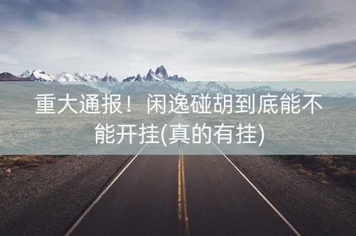 重大通报！闲逸碰胡到底能不能开挂(真的有挂)