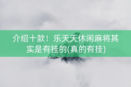 介绍十款！乐天天休闲麻将其实是有挂的(真的有挂)