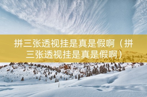 拼三张透视挂是真是假啊（拼三张透视挂是真是假啊）