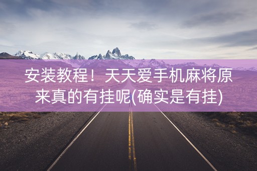 安装教程！天天爱手机麻将原来真的有挂呢(确实是有挂)