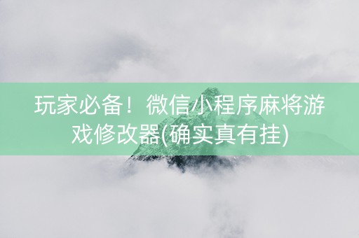 玩家必备！微信小程序麻将游戏修改器(确实真有挂)