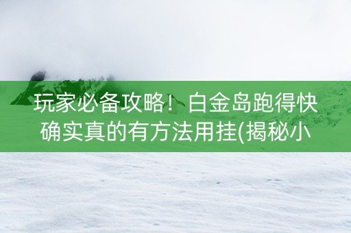 玩家必备攻略！白金岛跑得快确实真的有方法用挂(揭秘小程序助赢神器)