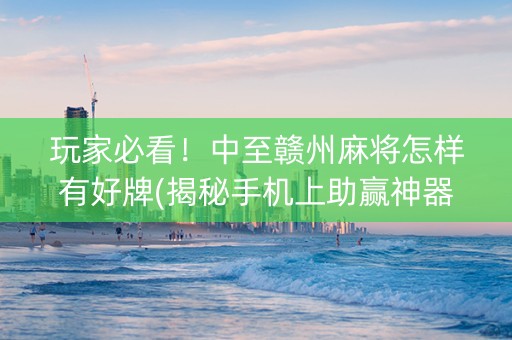 玩家必看！中至赣州麻将怎样有好牌(揭秘手机上助赢神器购买)