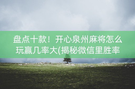 盘点十款！开心泉州麻将怎么玩赢几率大(揭秘微信里胜率到哪调)