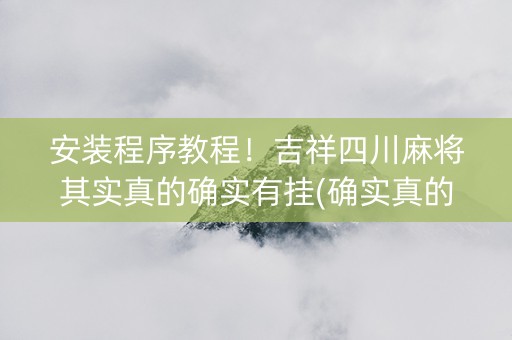 安装程序教程！吉祥四川麻将其实真的确实有挂(确实真的有挂)