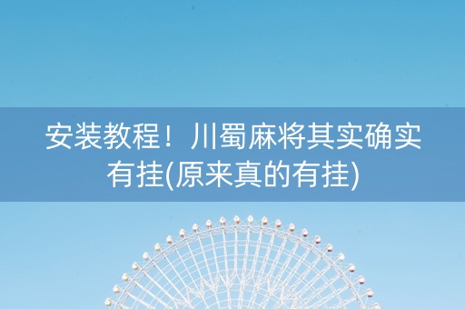 安装教程！川蜀麻将其实确实有挂(原来真的有挂)