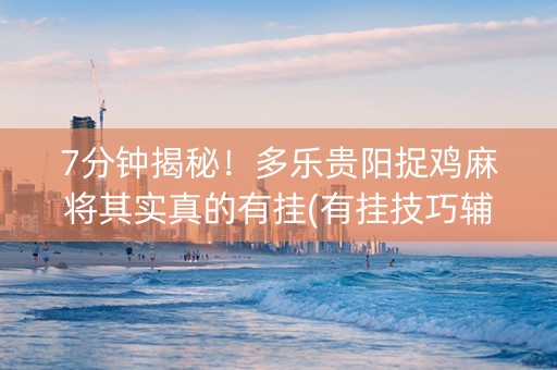 7分钟揭秘！多乐贵阳捉鸡麻将其实真的有挂(有挂技巧辅助器)