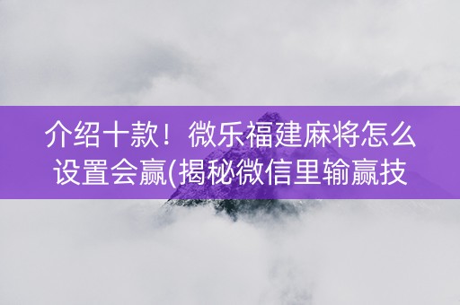 介绍十款！微乐福建麻将怎么设置会赢(揭秘微信里输赢技巧)