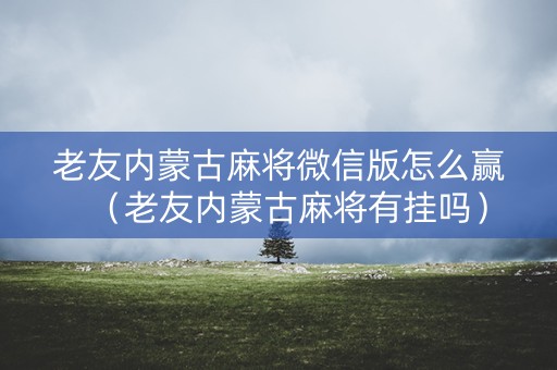 老友内蒙古麻将微信版怎么赢（老友内蒙古麻将有挂吗）