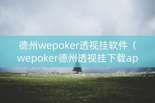 德州wepoker透视挂软件（wepoker德州透视挂下载app）