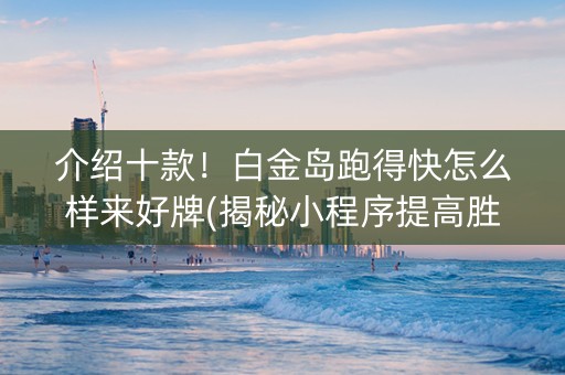 介绍十款！白金岛跑得快怎么样来好牌(揭秘小程序提高胜率)