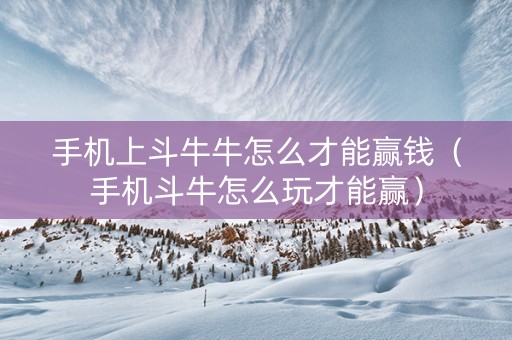 手机上斗牛牛怎么才能赢钱（手机斗牛怎么玩才能赢）