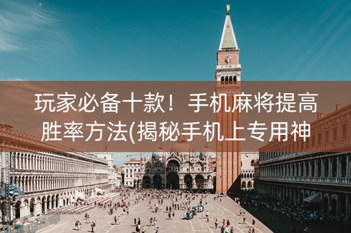 玩家必备十款！手机麻将提高胜率方法(揭秘手机上专用神器)