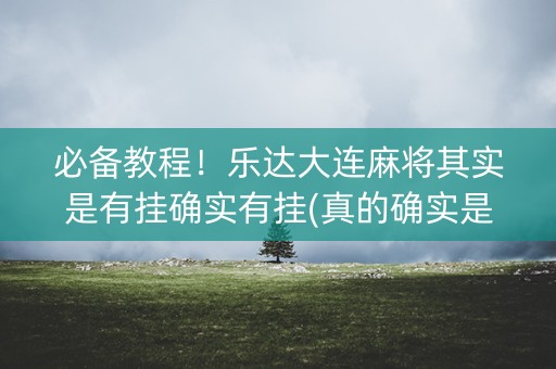 必备教程！乐达大连麻将其实是有挂确实有挂(真的确实是有挂)