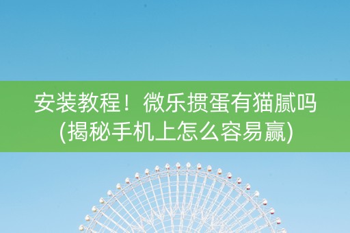 安装教程！微乐掼蛋有猫腻吗(揭秘手机上怎么容易赢)