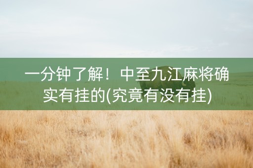 一分钟了解！中至九江麻将确实有挂的(究竟有没有挂)