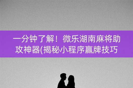一分钟了解！微乐湖南麻将助攻神器(揭秘小程序赢牌技巧)