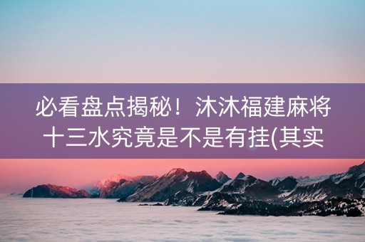 必看盘点揭秘！沐沐福建麻将十三水究竟是不是有挂(其实真的有挂)