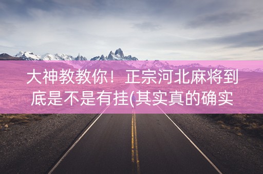 大神教教你！正宗河北麻将到底是不是有挂(其实真的确实有挂)