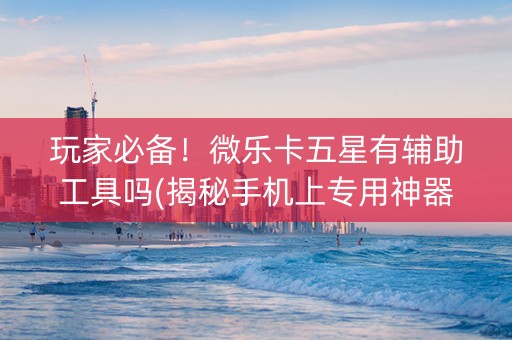 玩家必备！微乐卡五星有辅助工具吗(揭秘手机上专用神器下载)