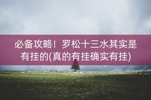 必备攻略！罗松十三水其实是有挂的(真的有挂确实有挂)