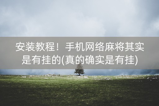安装教程！手机网络麻将其实是有挂的(真的确实是有挂)